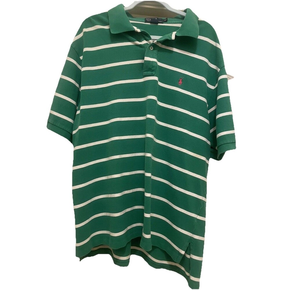 Vintage 90s POLO RALPH LAUREN Shirt 2XB Big & Tall Preppy Sportif Stripe